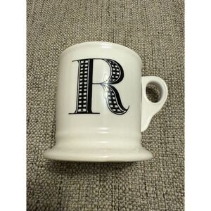 Anthropologie Monogram R Black & White Mug